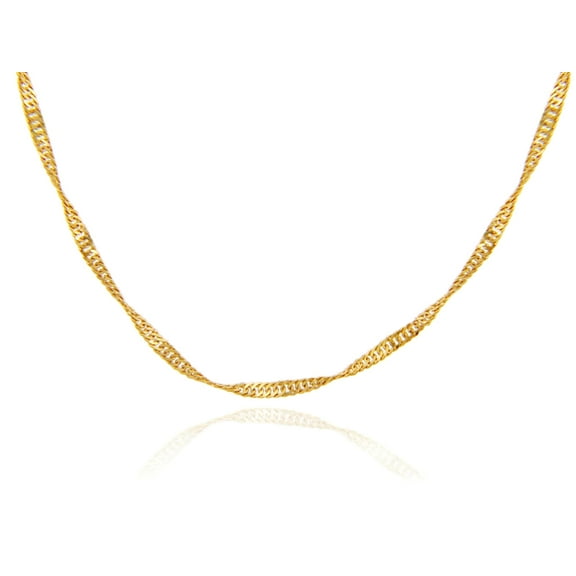 GOLD CHAINS: SINGAPORE GOLD CHAIN 0.3MM :  14K  22"