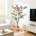 thumbnail image 1 of Arbre de Fleurs Kapok Artificielles Réalistes en Pot – Fleurs Roses Luxuriantes et Feuilles Vertes Riches – Grande Plante en Pot Factice pour Décoration Intérieure/extérieure de la Maison, du Bureau, d'Une Fête Ou d'Un Mariage – Entretien Facile – 150 cm (5 Pieds), 1 of 8