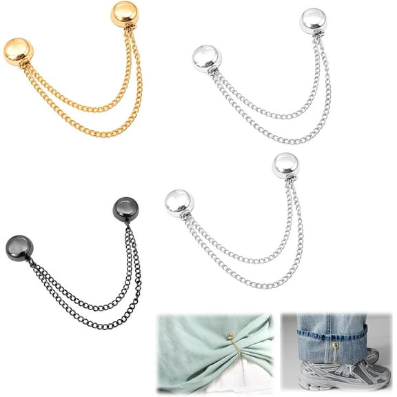 Pant Clips,Magnetic Clothing Clips,Multi-Function Magnetic Clothing Clips,Clothing Magnet Chain Clip,For Clothing Decoration And Fixing Clothes Pins Decorator,Cardigan, Cuff Hem,Trouser Legs