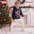 thumbnail image 4 of Disney Marvel Spider-Man Boys Cotton Hooded Sweatshirt Toddler Pullover Hoodie Kids Black Top Halloween Gift Sizes 2-9Y, 4 of 7