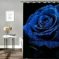 thumbnail image 2 of Fenyluxe Royal Blue Rose Shower Curtain Waterproof Shower Curtains Valentine's Day Bathroom  69x72, 2 of 7