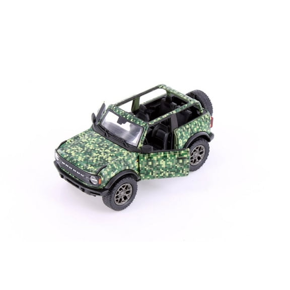 2022 Ford Bronco Camo Edition Open Top, Green - Kinsmart 5445DA - 1/34 Scale Diecast Model Car