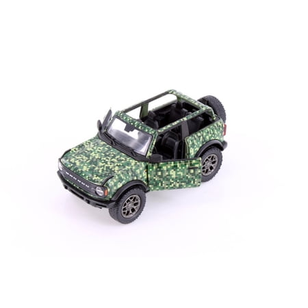 2022 Ford Bronco Camo Edition Open Top, Green - Kinsmart 5445DA - 1/34 Scale Diecast Model Car