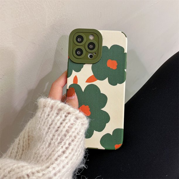Funda de teléfono con flor púrpura estética para iPhone, fundas blandas de silicona de cuero, funda de moda 14 Pro 11 12 13 Pro Max X Poly XS Max zhangmengya LED