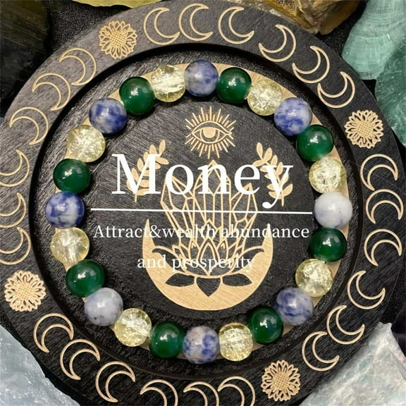 Wealth Bracelet For Men And Women Natural Stone Elastic Stretch Beaded Handmade Jewelry For Daily Wear