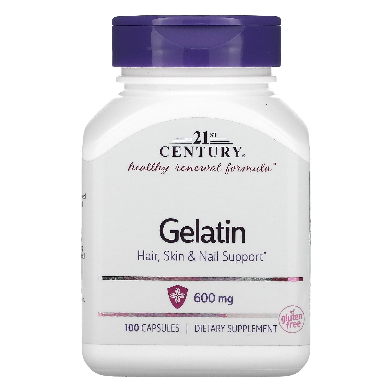 21st Century Gelatin, 600 mg, 100 Capsules