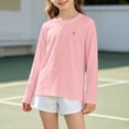 thumbnail image 4 of JIAYUE Boys Girls Breathable Tees Long Sleeve Ice Silk Solid Color Crew Neck Kids Lightweight Mesh Knit Top For Summer Play And Schoolwear, 4 of 5