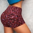 thumbnail image 4 of Uemuo Red Glitter Pattern Women Workout Impact Shorts Scrunch Butt Lifting Gym Shorts Seamless Booty Biker Shorts-Medium, 4 of 8
