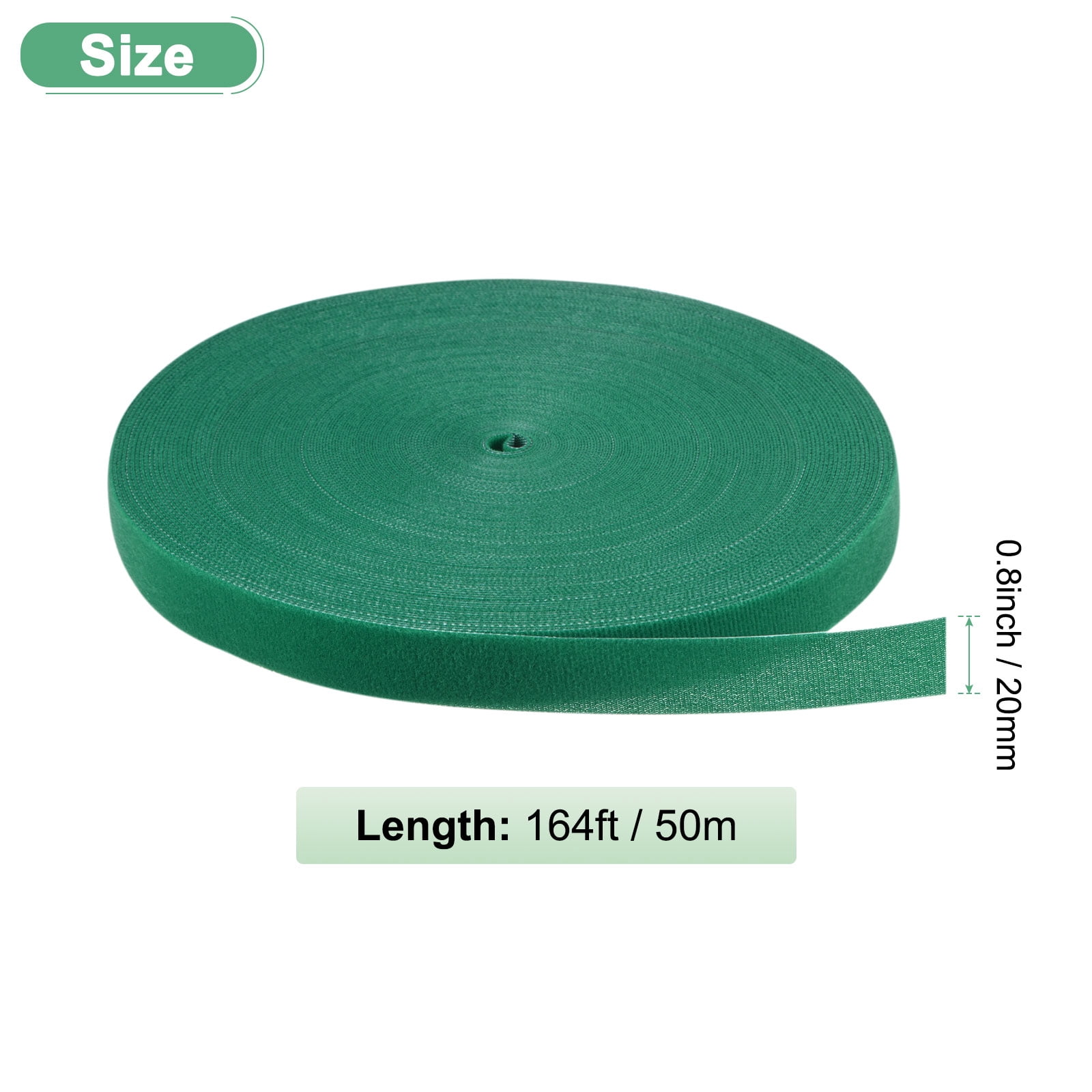 Uxcell 1-Roll Garden Plant Tape, 164 ft x 0.8 in Garden Hook and Loop Plant Ties for Plants/Vines, Green