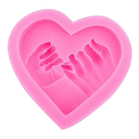 

Juliy Heart Mold Easy to Clean Easily Demoulding Heat-resistant Non-stick Silicone Love Finger Hook Shape Handmade Soap Mold Pastry Tool