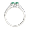 thumbnail image 3 of Aonejewelry 1.10 Ct. Ttw Two Stone Diamond and Emerald Ring In 14k White Gold, 3 of 4
