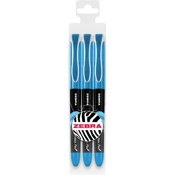 Zebra Fuente - Disposable Fountain Pen - Light Blue Ink - Wallet of 3