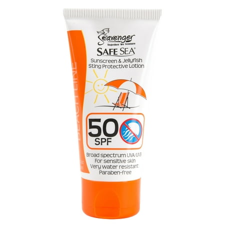Safe Sea Anti Sting Sunscreen, SPF 50 Lotion Protects Against Jellyfish, Sea Lice & Fire Coral, Biodegradable & Hypoallergenic (2 (Best Reef Safe Sunscreen)