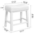 thumbnail image 7 of eHemco Heavy-Duty Padded Faux Leather Saddle Seat Kitchen Counter Height Barstools, 18.9 Inches, White, Set of 2, 7 of 7