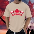 thumbnail image 2 of Mens Fitted T Shirts Summer Short Sleeve Breathable Comfortable Maple Leaf Flag Pattern Tee Shirts Men Beige XXXL, 2 of 4