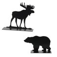 thumbnail image 1 of Village Collection Wild Animal Moose and Bear Figurine Set, 3.5 and 2 Inch, Black, 1 of 3