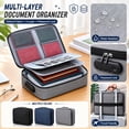 thumbnail image 2 of Travel Bag Organizer | Water Resistant Travel Organizer for Cosmetics and Documents, Great Travel Gift for Men and Women, Gray Zippered Toiletry Bag, 2 of 6