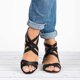 thumbnail image 4 of Amzcrzy Zapatos de mujer,Zapatos de mujer,Zapatillas de mujer, Sandalias de tacón medio con tiras en el tobillo para mujer, zapatos casuales Sandalias Mujer Zapatillas De Casa, 4 of 5