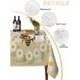thumbnail image 5 of Bees Rectangle Tablecloth, Daisy Flowers Spring Summer Honey Floral Leaf Plant Waterproof & StainResistant Tablecloth, Washable Oil-proof Table Cover for Dining/Party/Wedding/Camping/Buffet 60x120 In, 5 of 9