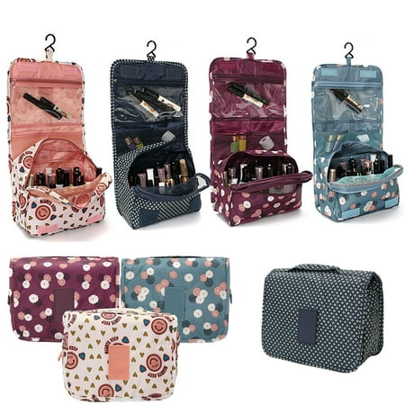 Portable Hanging Toiletry Bag/ Portable Travel Organizer Carry Tote Cosmetic Bag for Women Makeup or Men Shaving Kit with Hanging Hook for