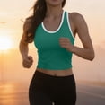 thumbnail image 3 of Besolor Summer Tank Tops for Women Ribbed Knit Color Block Crewneck Sleeveless Slim Fitting Comfy Running Workout Top, 3 of 6