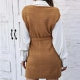 thumbnail image 4 of Puntoco-suéter a la moda para mujer, vestido sin mangas con abertura de encaje para invierno, suéter liso con cuello en V, liquidación de Navidad Puntoco Puntoco-4591, 4 of 4