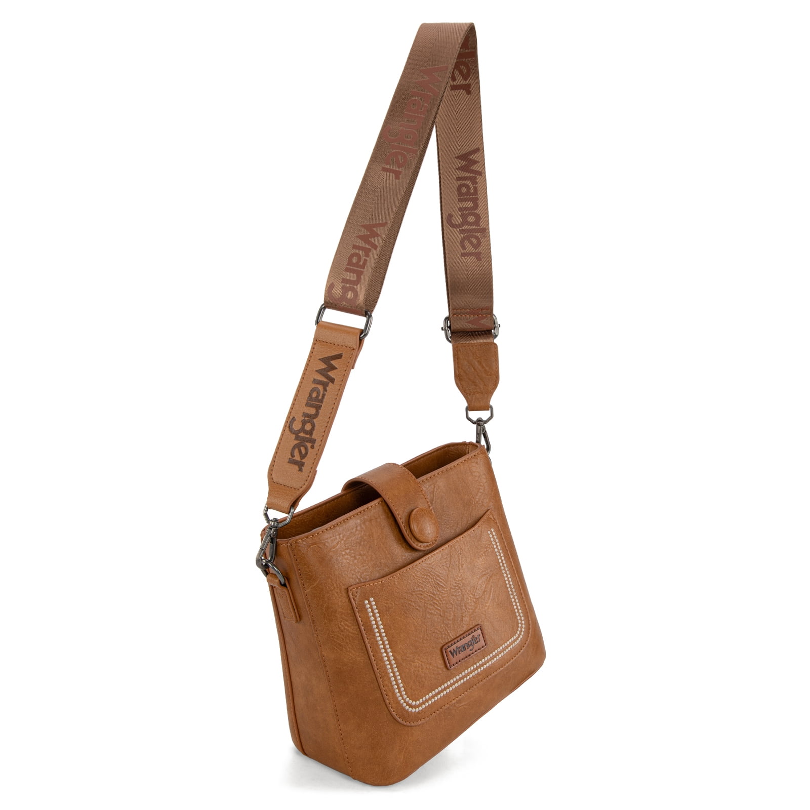 Wrangler Vintage Crossbody Purses for Women Purses and Handbags for Gift 8''H, Light Brown
