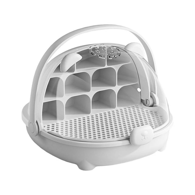 koolsoo Boîte d'Élevage de vers à Soie Transparente Compartiments Détachables Boîte d'Alimentation pour Insectes Gris