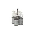 thumbnail image 2 of Set of Four Clear Galvanized Metal and Glass Decorative Bottles, 2 of 3