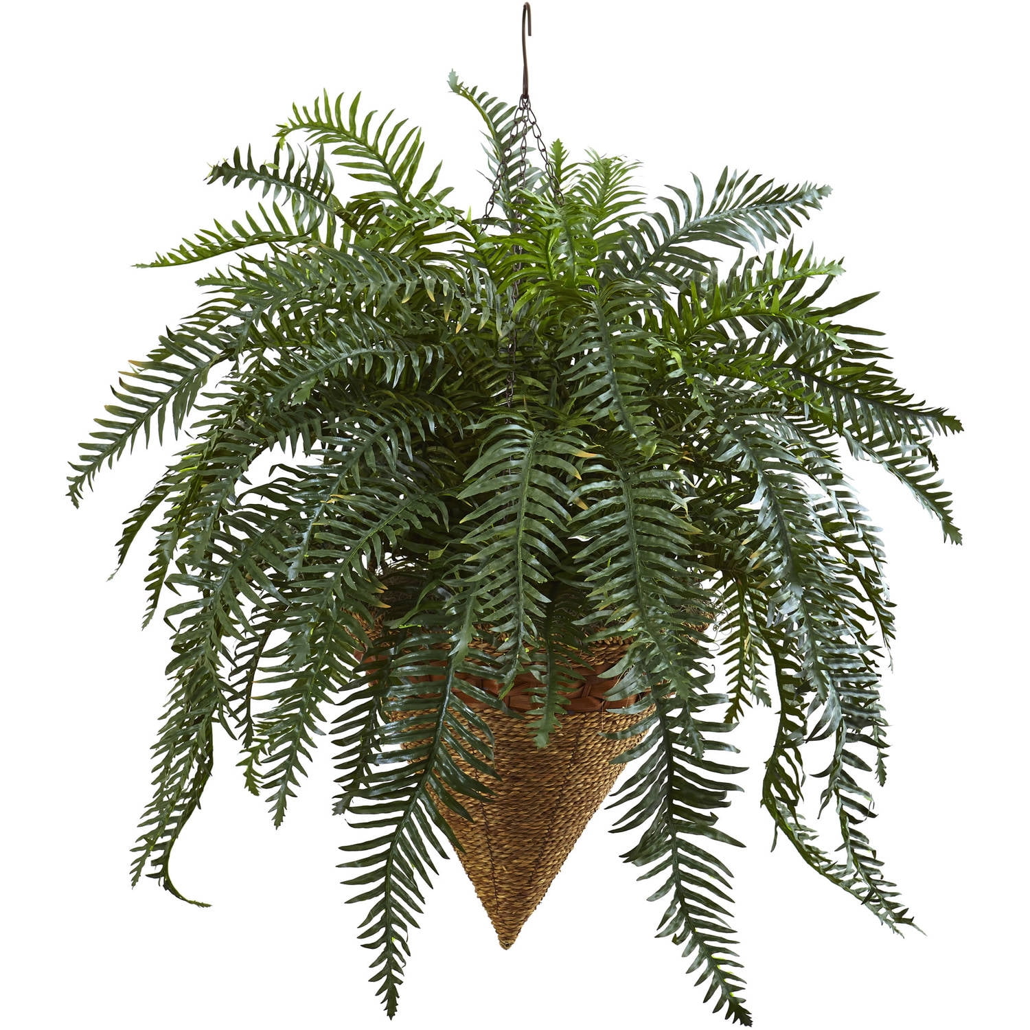 Nearly Natural 33in. Giant River Fern Artificial Plant with Cone