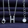 thumbnail image 3 of 18K White Gold Plated Initial Necklace | Moissanite Diamond Alphabet Necklace | Dainty Necklaces for Her | Letter "H" Pendant Necklace |18" + 2" Adjustable Chain, 3 of 6