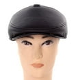thumbnail image 4 of Flat Cabbie Men's Classic Newsboy Flat Cap Hat with Ear Flaps (L, BLACK), 4 of 4