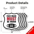 thumbnail image 2 of Caution Face Mask Must Be Worn (5 Pack) 12 inch X 12 inch Shield-Shaped Rust-Free Aluminum Metal Signs Weather Resistant Made in the USA, 2 of 6