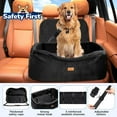 thumbnail image 2 of Dog Car Seat for Large Dogs up to 55 lbs or 2 Small Dogs with 4" Memory Foam, Medium Pet Booster Seat Cover with Triple Safety Belts, Adjustable Leashes, Detachable/Washable (Dark Black, Large), 2 of 6