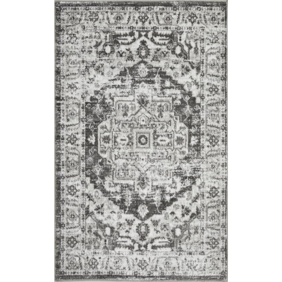 Loomaknoti Rhane Alvner 3' x 5' Gray Oriental Indoor Accent Rug