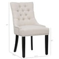 thumbnail image 3 of Upholstered Wingback Button Tufted Dining Chair, Beige, 3 of 12