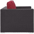thumbnail image 3 of Modern Contemporary Urban Design Outdoor Patio Balcony Lounge Chair, Red, Rattan, 3 of 4