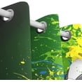 thumbnail image 3 of Coolnut Soccer Ball Football Thermal Insulated Blackout Grommet Printed Window Curtain - 84x55 in - 100% Polyester 2 Panels, Symmetry, 3 of 6