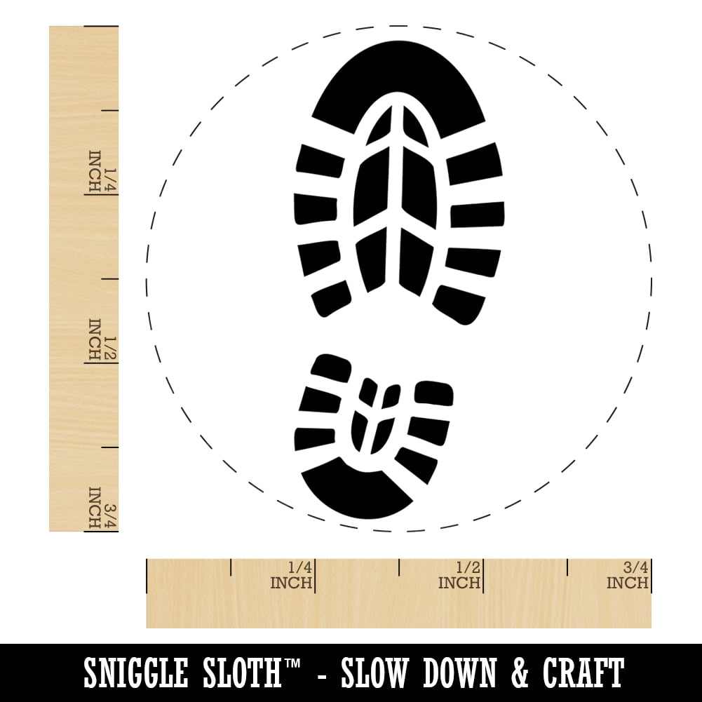 Shoe Print Boot Self-Inking Rubber Stamp Ink Stamper - Brown Ink - Small 3/4 Inch