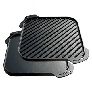 Keleday 20 inch Cast Iron Griddle Pan, Seasoned with 100% Vegetable Oil, Cast Iron Pizza Pan with Two Loop Handles, Large Camping Skillets for