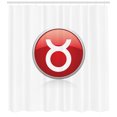 thumbnail image 3 of Zodiac Taurus Shower Curtain, Vibrant Round Circle Astrological Icon of Earth Sign Taurus, Fabric Bathroom Set with Hooks, 69W X 84L Inches Extra Long, Scarlet Pale Grey and White, by Ambesonne, 3 of 3