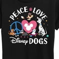 thumbnail image 3 of Disney Classics - Cats & Dogs - Peace Love Disney Dogs - Women's Short Sleeve Graphic T-Shirt, 3 of 5