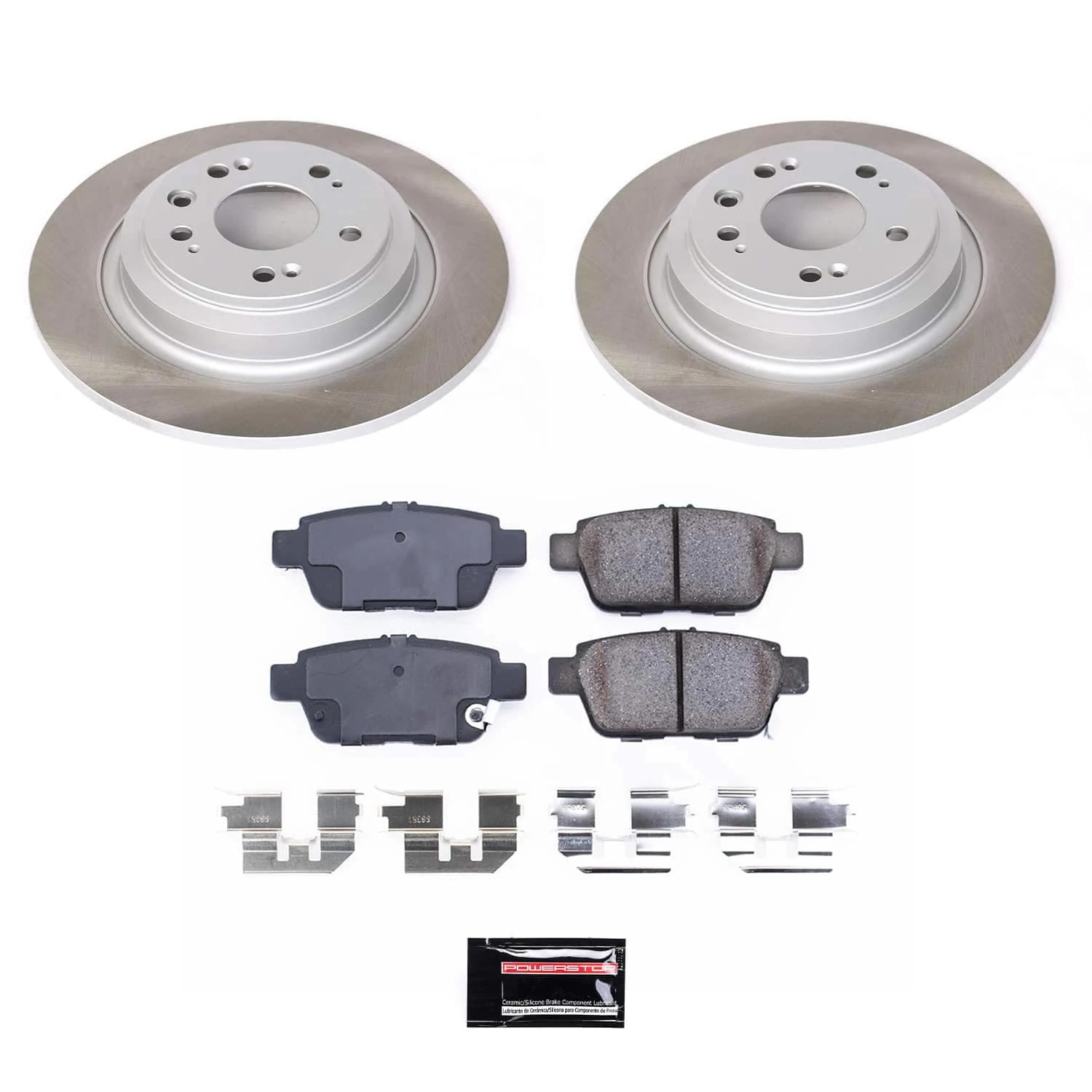 PowerStop Rear Semi-Coated Rotor and Low-Dust Ceramic Brake Pad Kit SC5854