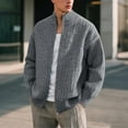 thumbnail image 2 of FYDUU Mens Full Zip Up Cardigan Sweater Men's Autumn Winter Sweater Coat Outdoor Casual Style Stand Collar Zip Cardigan Sweaters Versatile Sweaters, 2 of 5