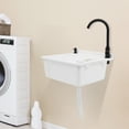 thumbnail image 6 of Heavy-Duty Utility Sink, 20.08x17.52x9.45in, Impact-Resistant PP & Alloy Faucet, Versatile for Commercial Kitchens/Art Studios/Greenhouses, 6 of 20