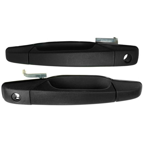 TRQ Front Black Textured Door Handle LH & RH Pair Set for Chevy GMC Pickup Truck DHA37176