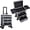 Black, variant on Professional Rolling Makeup Case Aluminum Trolley Train Case with Swivel Wheels for Makuep Artist Travel Cosmetic Organizer with Sliding Drawers for Nail Tech Hairstylist Barber Rose Gold
