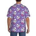 thumbnail image 7 of Balery Owl And Flowers Men's Casual Button Down Shirt Short Sleeve Textured Summer Cuban Beach Shirts-3X-Large, 7 of 7