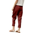 thumbnail image 5 of cFmduc Womens Casual Cotton Tapered Capri Pants Loose Elastic Waist Ankle Cropped Trouser Summer Cotton Linen Wide Leg Pants with Pockets, 5 of 8