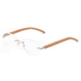 thumbnail image 3 of Newbee Fashion-High Quality Lightweight Real Wood Temple Reading Glasses Stylish Rimless Design Oval Shape Spring Hinge Comfortble Fit with Case Wood Reading Glasses for Women, 3 of 4
